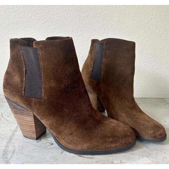 Vince Camuto Hessa ankle boot leather suede fall boho rustic short chellsa 9.5 - Picture 4 of 10